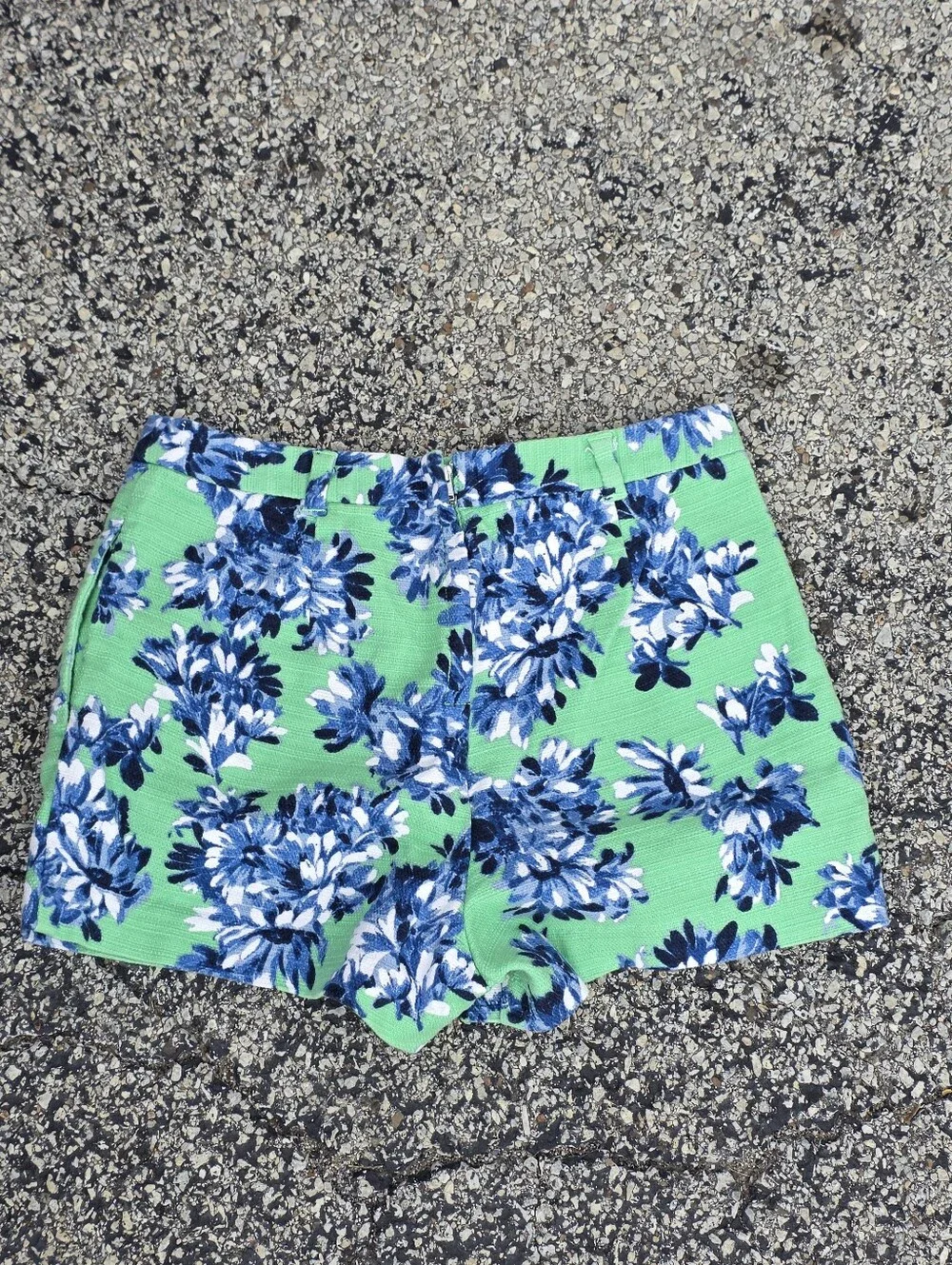 J. Crew Women's Cotton Green Floral High-Rise Bermuda Shorts Size 8